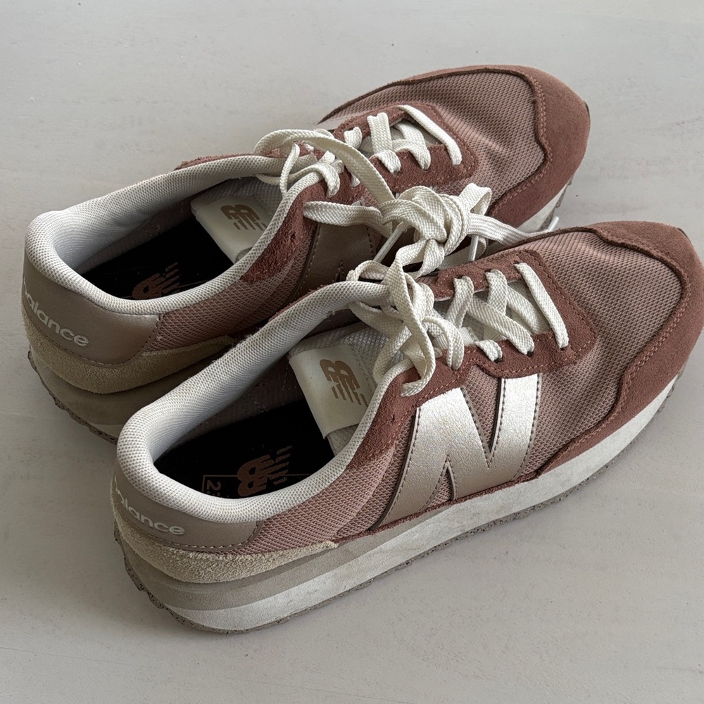 New Balance Pink and Cream Athletic Shoes